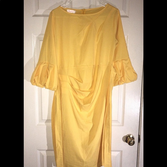 Yellow Classy/Casual Dress - Picture 2 of 3